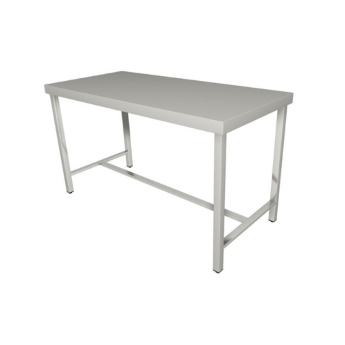 Table de consultation vétérinaire en inox avec tapis antidérapant bleu et crochets de contention