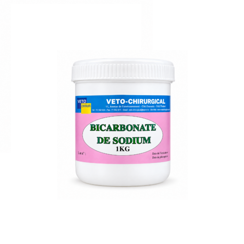 Pot de bicarbonate de sodium vétérinaire 1 kg pour usage professionnel en clinique vétérinaire et élevage