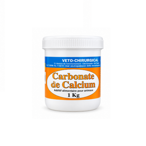 Pot de carbonate de calcium vétérinaire en poudre 1 kg pour chiens et vaches laitières