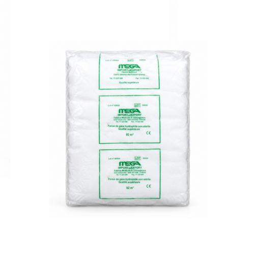 Rame de gaze hydrophile 100 % coton de 92 m² pour la fabrication de compresses et pansements vétérinaires